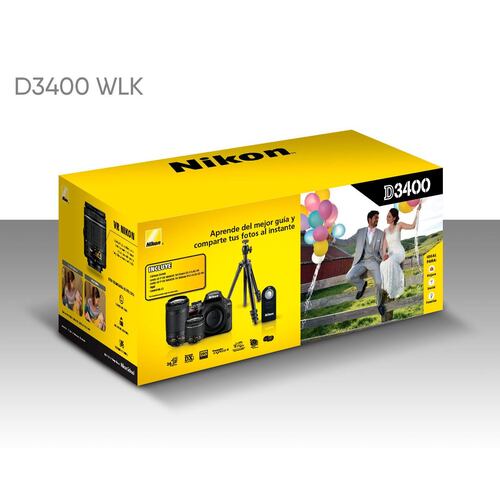 CÃ¡mara Nikon D3400 Kit Doble Lente AF-P 18-55MM/AF-P 70-300MM+ Tripie+ Tarjeta SD 16 GB
