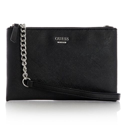 Bolsa Guess Factory Kalei Mini Dbl Zip crossbody negro Sf806176