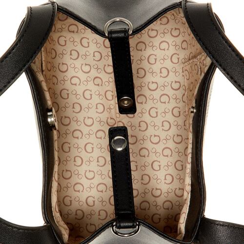 Bolsa Guess Factory hutchinson small satchel negro LE821605