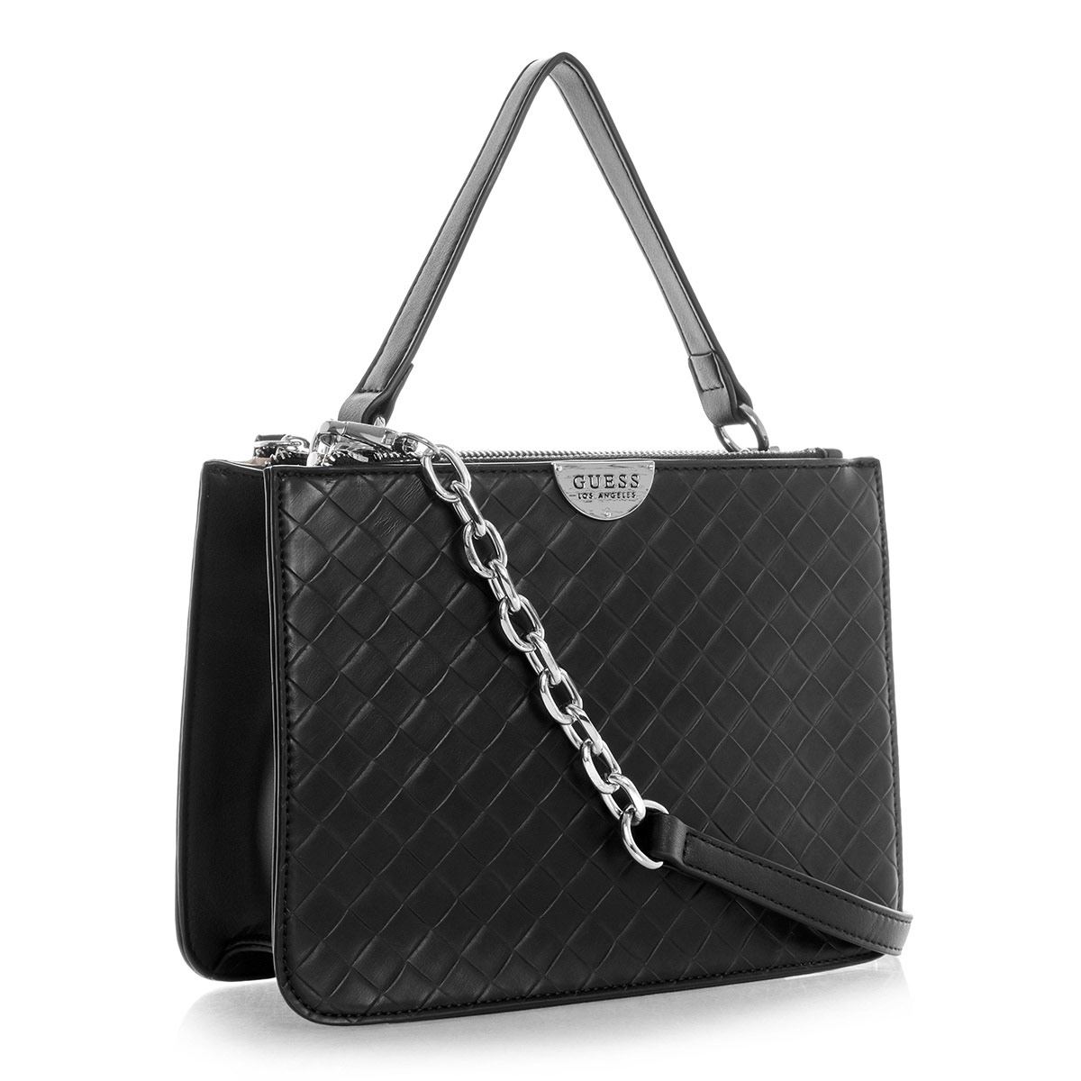 Bolsa Guess Factory Brisbin Satchel negro Ff790905