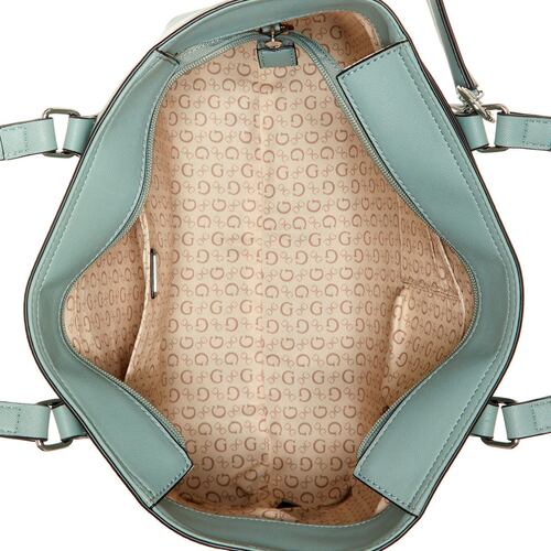 Bolsa Guess Factory Homestead estilo tote color azul medio modelo SF821225