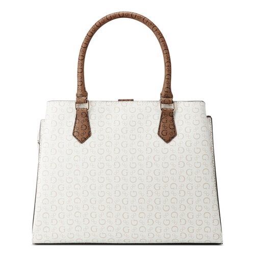 Bolsa Guess Factory Estilo Satchel En Color Blanco Multi Modelo Aa884005-Wml