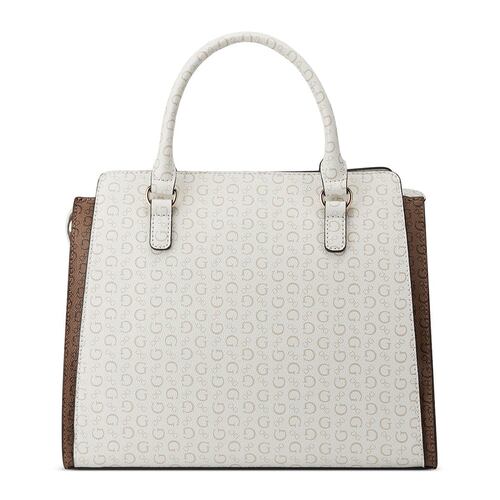 Bolsa Guess Factory Estilo Satchel En Color Blanco Multi Modelo Ag885606-Wml