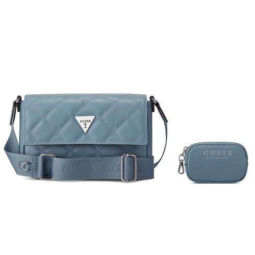 Bolsa Guess Factory Estilo Crossbody En Color Azul Modelo Le884778-Den