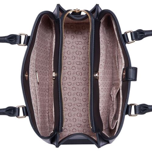 Bolsa Guess Factory Estilo Satchel En Color Negro Modelo Lg884005-Bla