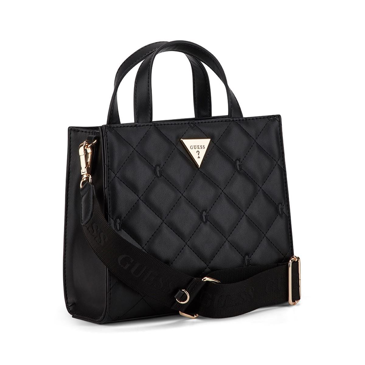 Bolsa Guess Factory Estilo Mini Tote En Color Negro Modelo