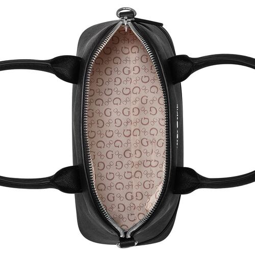 Bolsa Guess Factory Estilo Small Satchel En Color Negro Modelo Sf885905-Bla