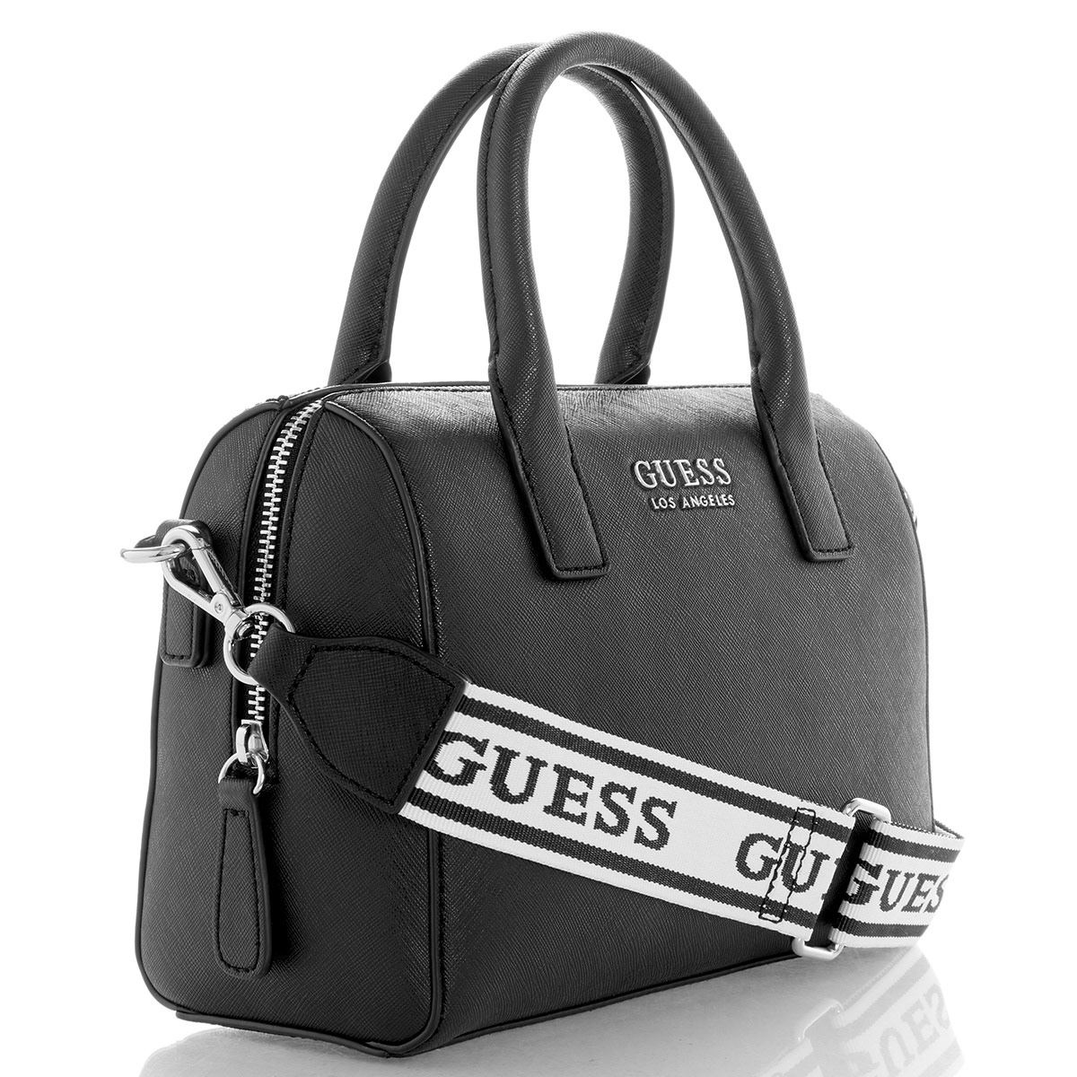 Bolsa Guess Factory Estilo Small Barrel En Color Negro Modelo