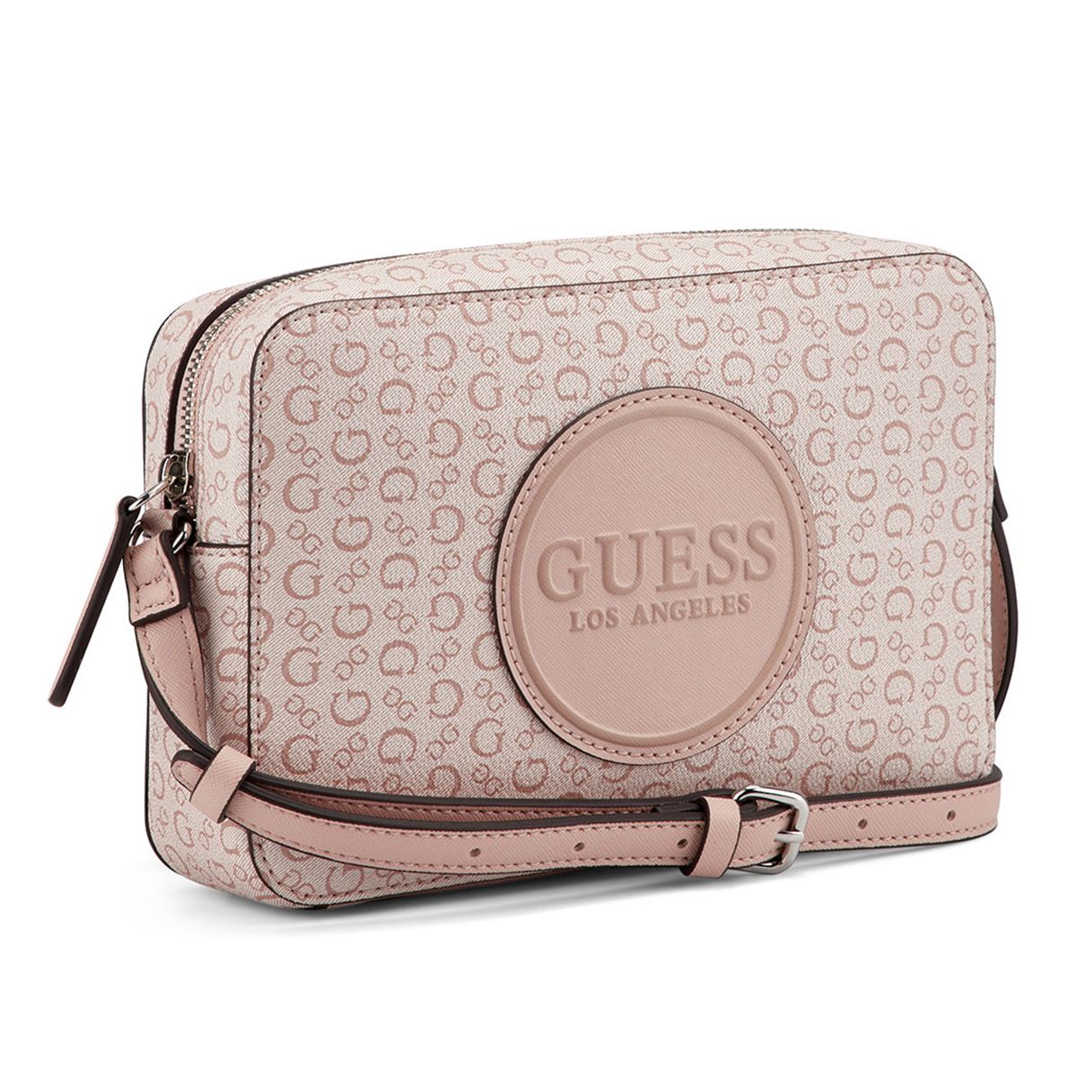 Bolsa Guess Factory Estilo Crossbody En Color Rosa Modelo Sv872469 Ros