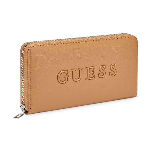 Cartera Zip Medium Guess Factory Café medio para Mujer