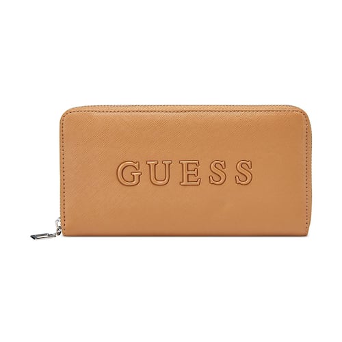 Cartera Zip Medium Guess Factory Café medio para Mujer