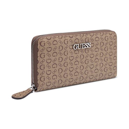 Cartera Medium Zip Aound Guess Factory Café para Mujer