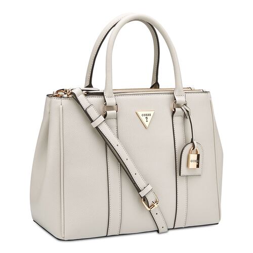 Bolso Satchel Guess Factory Beige para Mujer