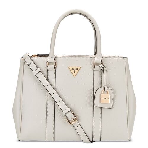 Bolso Satchel Guess Factory Beige para Mujer