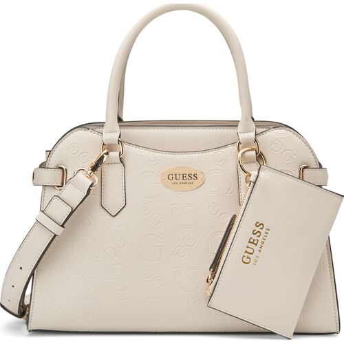 Bolso Satchel Guess Factory Beige para Mujer