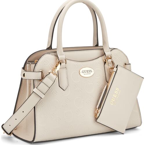 Bolso Satchel Guess Factory Beige para Mujer