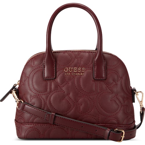 Bolso Satchel Guess Factory Vino para Mujer