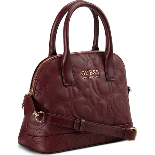 Bolso Satchel Guess Factory Vino para Mujer