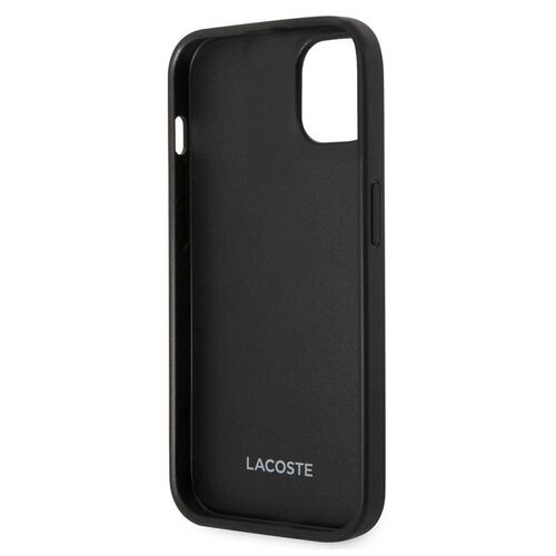 Funda Lacoste iphone 14  color negro tejido
