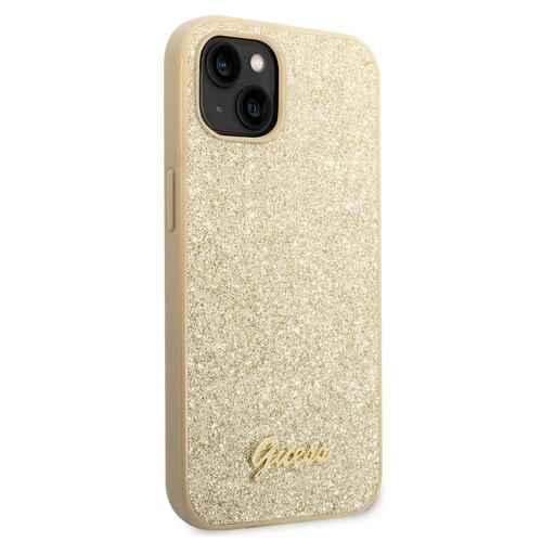 Funda Iphone 14 Glitter Flakes dorada
