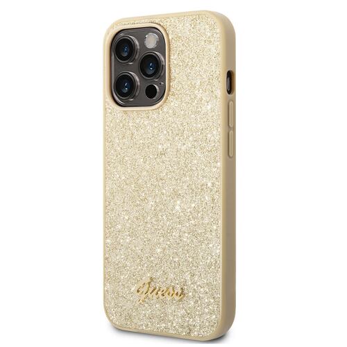Funda Iphone 14 Pro Glitter Flakes dorada