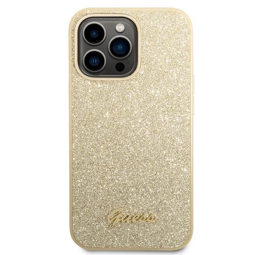Funda Iphone 14 Pro Glitter Flakes dorada
