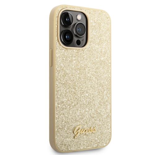 Funda Iphone 14 Pro Glitter Flakes dorada