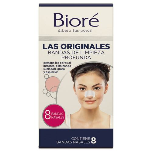 Bandas Nasales para Limpieza Profunda Biore 8 pzas
