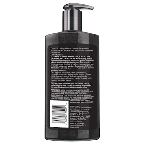 Limpiador Facial Carbón Activado Biore 200?ml