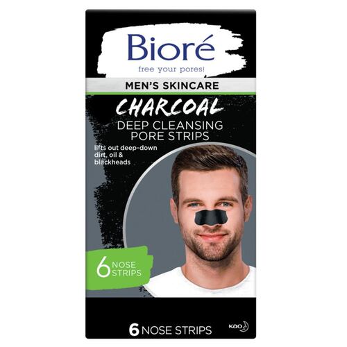 Bandas Nasales para Hombre Carbón activado Biore 6 pzas
