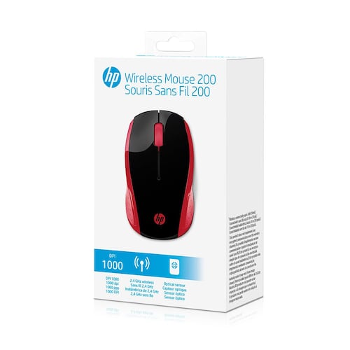 Mouse HP 200 Rojo
