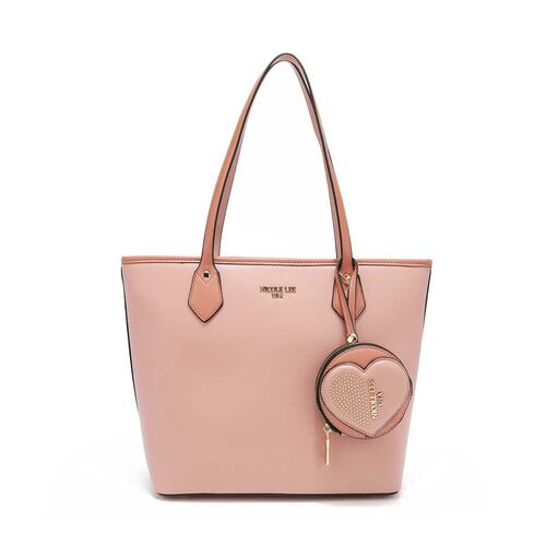 Bolso Nicole Lee tipo tote modelo P16452 color rosa