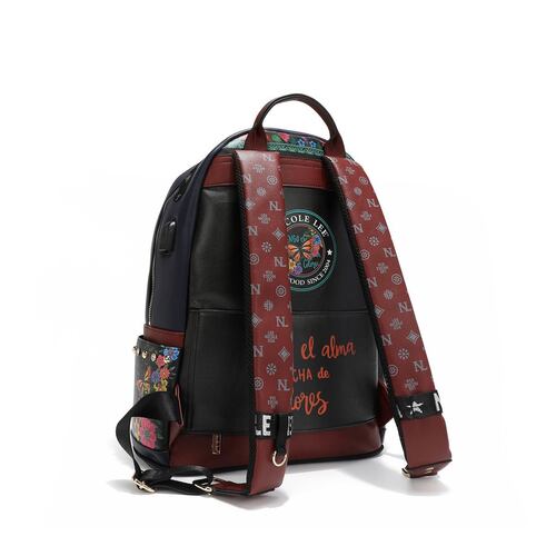 Mochila Alma de Colores Nicole Lee Negra para Mujer