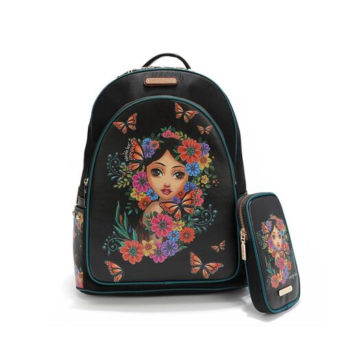 Mochila Alma de Colores Nicole Lee Negra para Mujer