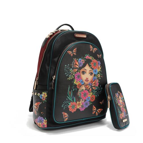Mochila Alma de Colores Nicole Lee Negra para Mujer