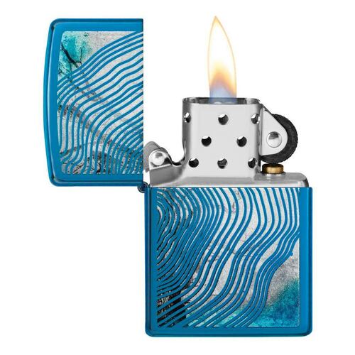 Encendedor Zippo con ondas azules