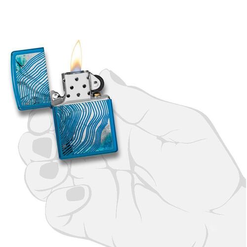 Encendedor Zippo con ondas azules