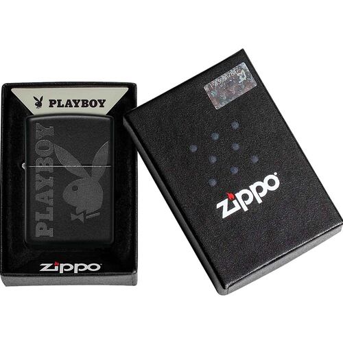 Encendedor Zippo negro mate logo Play boy