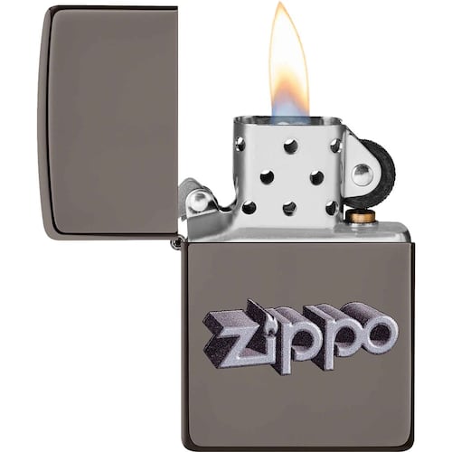 Encendedor Zippo Black Ice logo Zippo tipo 3D