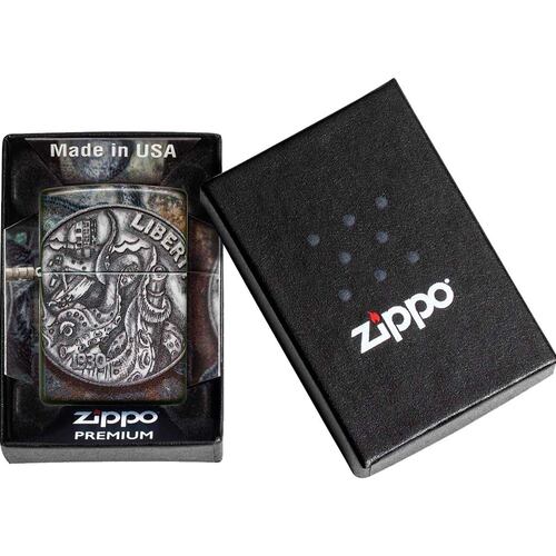 Encendedor Zippo diseño Kraken moneda de pirata
