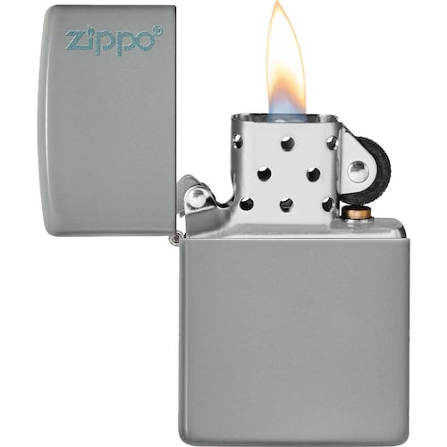 Encendedor zippo gris brillante  logo Zippo