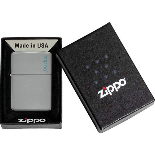 Encendedor zippo gris brillante  logo Zippo