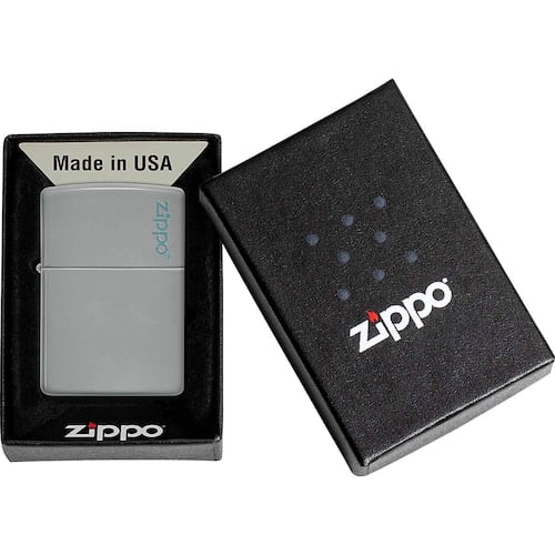 Encendedor zippo gris brillante  logo Zippo