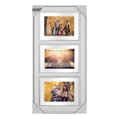 Portarretrato Decorative Wall Colage 4x6 Triple Foto Blanco