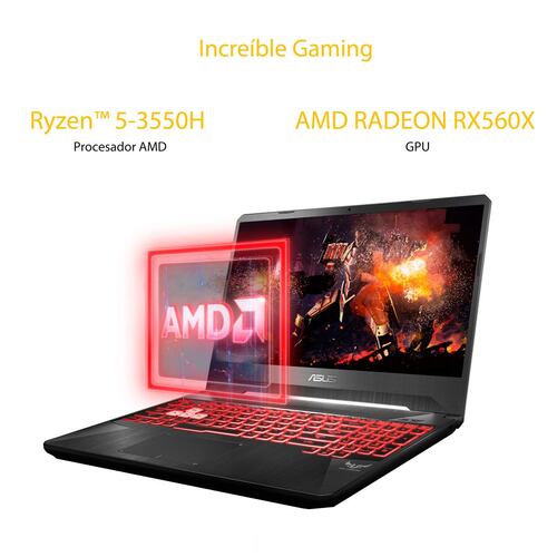 Laptop Gamer Asus TUF Gaming FX505DY-BQ028T 15.6" R5 Negra + Backpack + Mouse