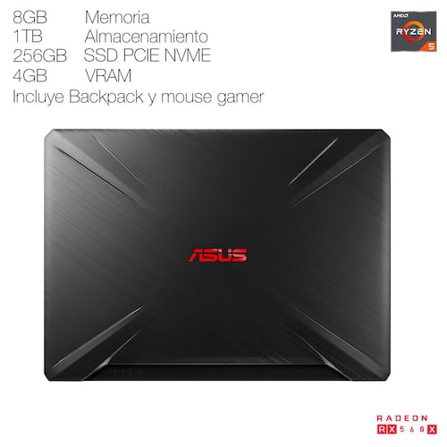 Laptop Gamer Asus TUF Gaming FX505DY-BQ028T 15.6" R5 Negra + Backpack + Mouse