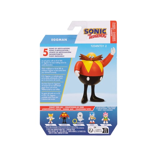 Sonic The Hedgehog Colección de cifras de acción articuladas de 4 Sonic The Hedgehog Colección de cifras de acción articuladas de 4