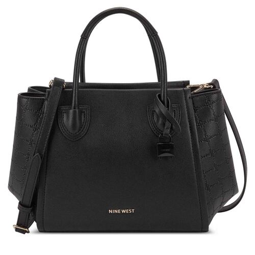 Bolsa satchel Nine West color negro Modelo NPD125006