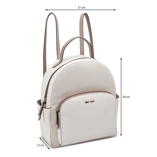 Backpack Nine West color marfil/multicolor Modelo NGX545431