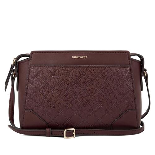 Bolsa cross body Nine West color vino Modelo NDB108570